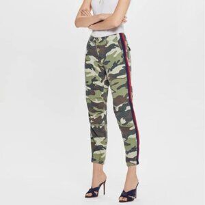 MOTHER The No Zip Misfit Side Stripe Camo Joggers Linen Blend 28 NWOT
